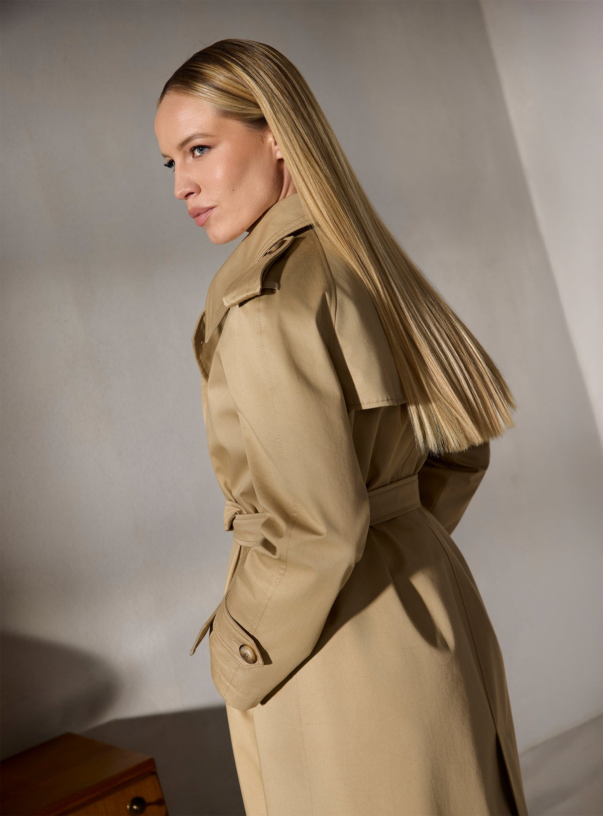 Trench damă Anne bej cu cordon — imagine 4
